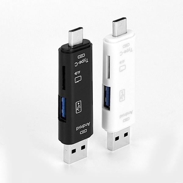 5 em 1 multifuncional usb 3.0 tipo c/usb/micro usb/tf leitor de cartão de memória adaptador de leitor de cartão otg
