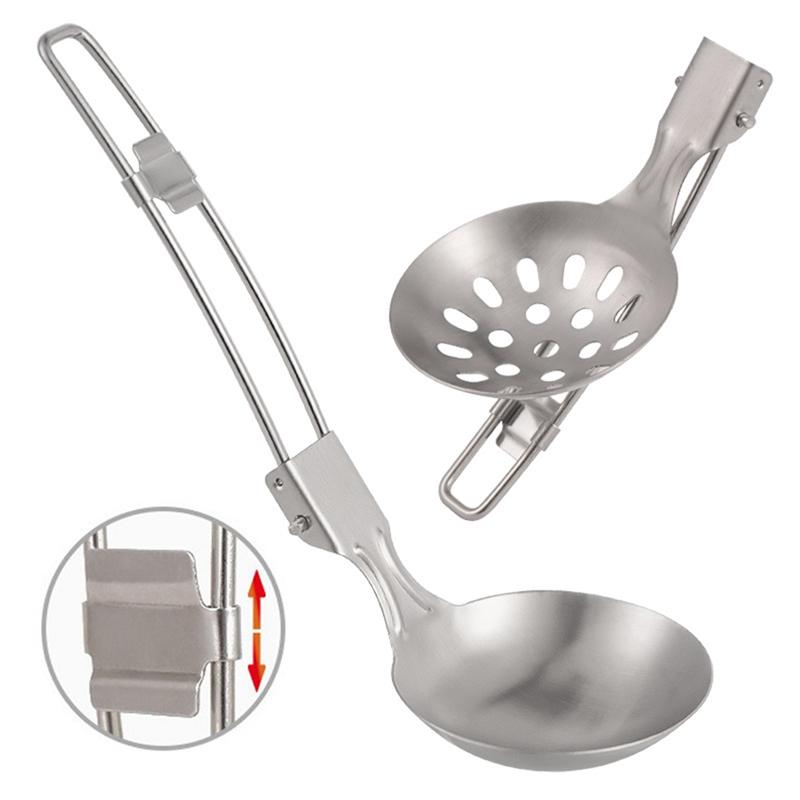 Good-Kitchen Outdoor Camping Soup Spoon Mountaineering Backpacker Portable Pot Soup Spoon Portable Folding Soup Spoon