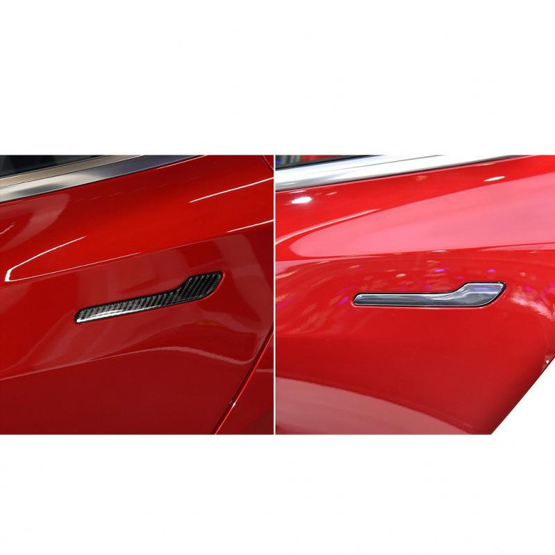 For Tesla Model 3/Y 2017-2022 carbon fiber exterior handle decoration sticker car modification