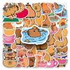 50 Capybara Cartoon Stickers Cute Animal Kapibala Decorative Mobile Phone Case Can Be Glued and Small Mochi Stickers