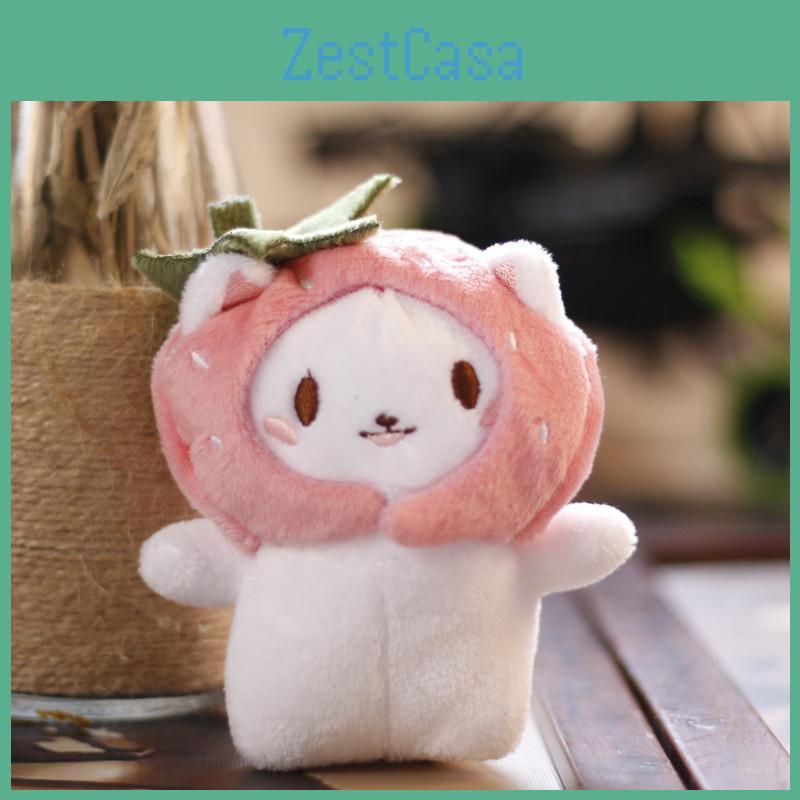 Adorable Plush Cat Toy With Cute Taiyaki Headgear Keychain Charm For Bags 12cm