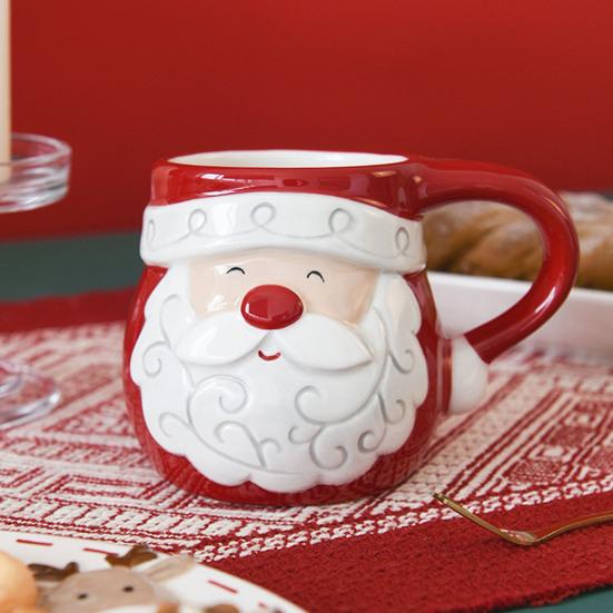 Ceramic Coffee Cup Santa Claus Elk Tea Mug Breakfast Oatmeal