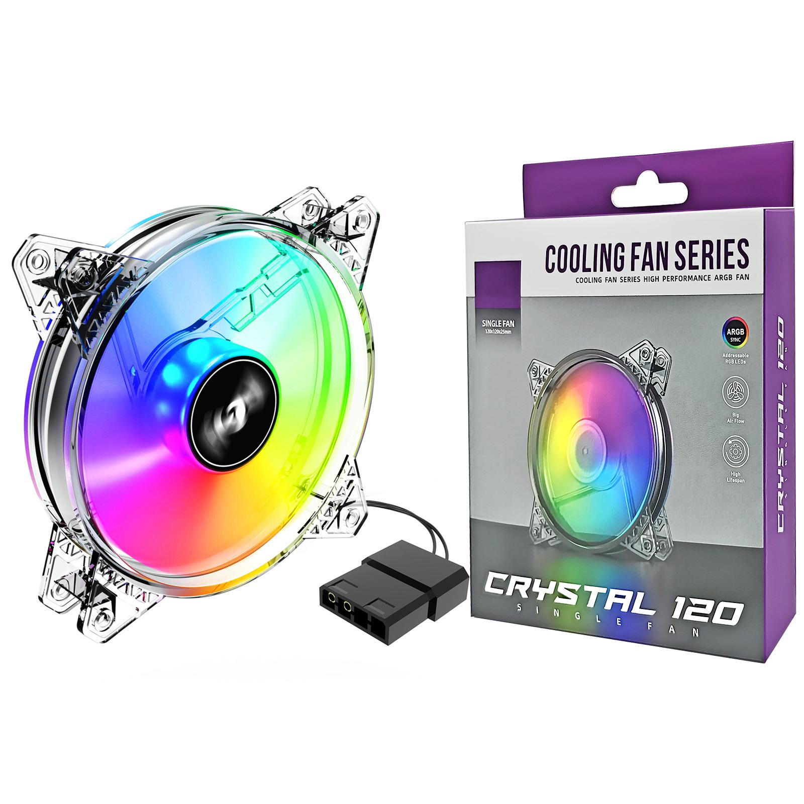 Ice Hurricane 12cm ARGB+PWM Silent Computer Fan with Temperature Control