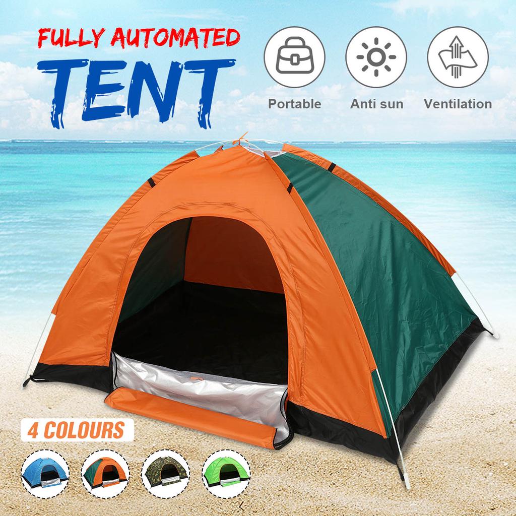 1-4 Person Outdoor Camping Waterproof Folding Tent Camouflage Hiking W//Carry Bag