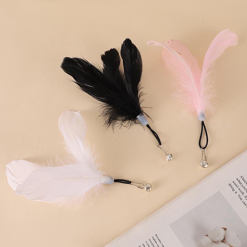 

Cat Teaser Stick with Bell, Bite-Resistant Feather, Suction Cup, Self-Entertainment Toy Length 75-80cm