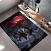 "Dark Fantasy Wolf Skeleton Rider Carpet with Red Moon Design" Suitable for Use As an Anti-slip for Living Room Bedroom Sofas