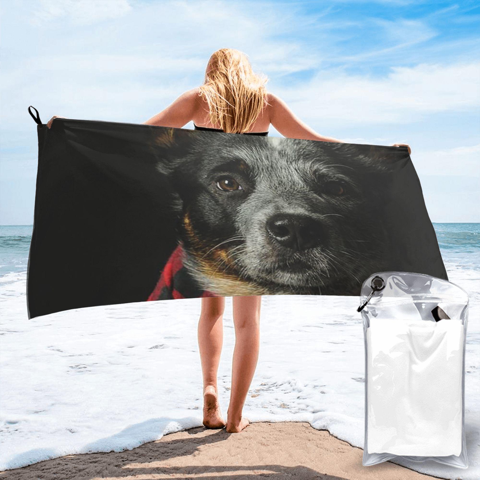 

Australian Cattle Dog Beach Towel Soft Microfiber Quick Dry Absorbent Quick Towels For Bath W40*H60(CM)