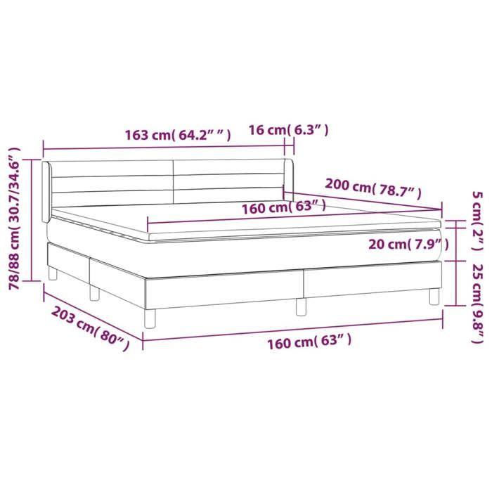 3131032 vidaXL Divan Bed with Mattress Pink 160x200 Cm Velvet