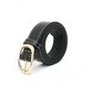Pants Partner Simple and Versatile Belt White Thread Gold Buckle Women's New Belt Gold Korean A7 College Style