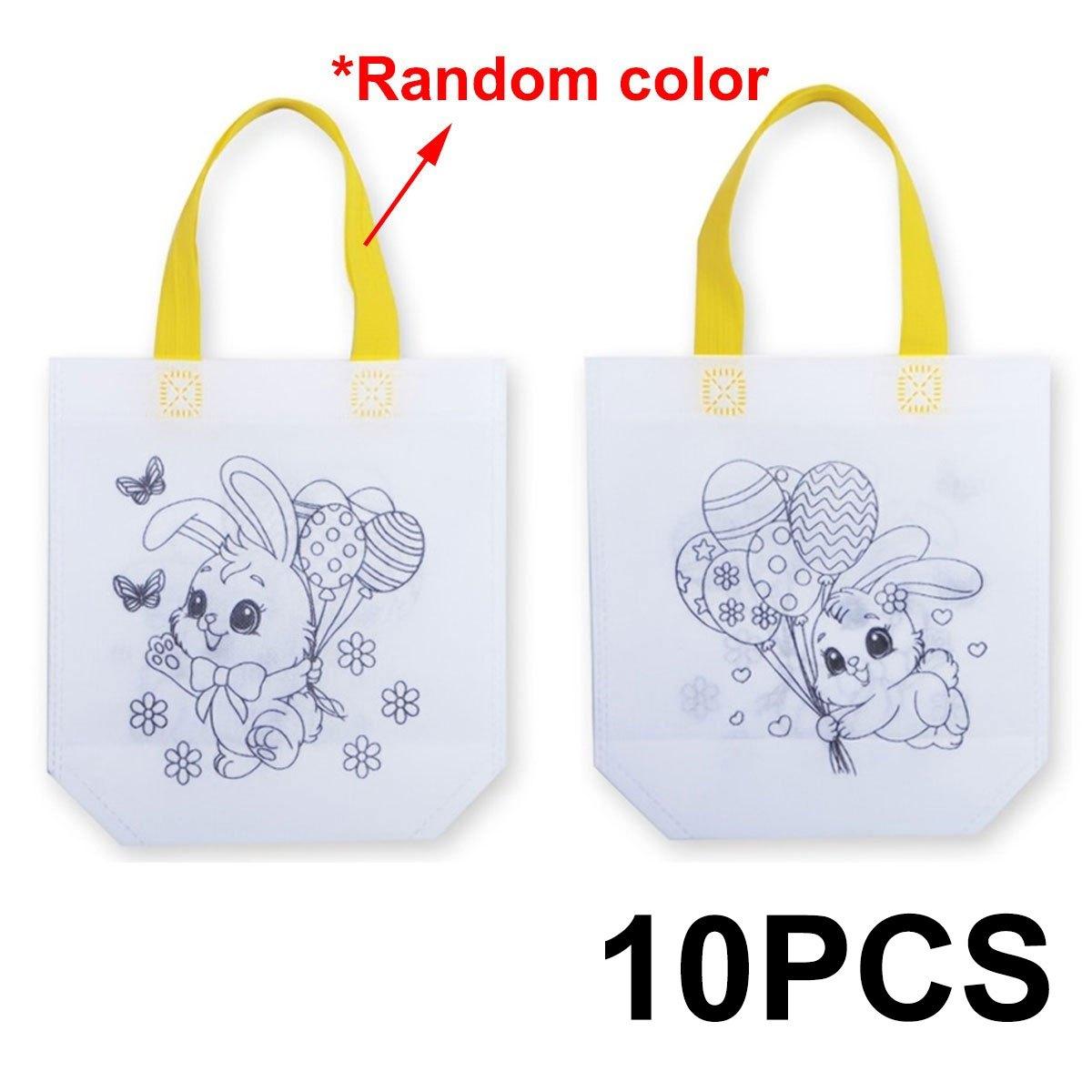 

10Pcs Easter Non-Woven Graffiti Bags Double-Sided Egg & Rabbit DIY Painting Handbags for Mother s Day Easter Party Gifts ZSY Other