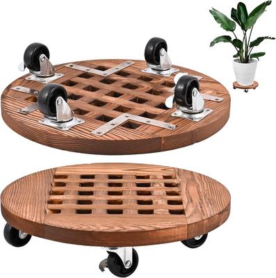 Flowerpot Diameter Wooden Flower Pot with Casters and Stopper Square Lattice Design Stand, 30cm, Stand, Stand, Function,