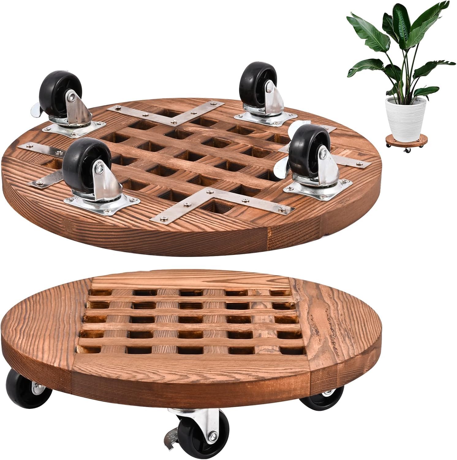 

Диаметр цветочного горшка деревянный цветочный горшок на колесиках и с пробкой подставка с дизайном квадратной решетки, 30 см, подставка, подставка, функция,