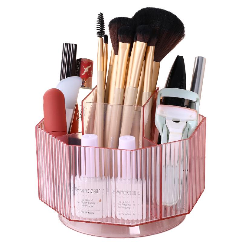 Rotating Makeup Brush and Cosmetics Organizer for Desktop or Dressing Table