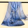 50*160Cm Fashion Summer Women Beach Scarf Floral Designer Chiffon Silk Shawls Luxury Headband Wraps Sunscreen Hijab