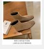 Grape Mother Same Korean Retro Martin Boots Women's Head Suede Versatile Thick Heel Height-increasing Thin Boots Autumn and Winter Short Boots