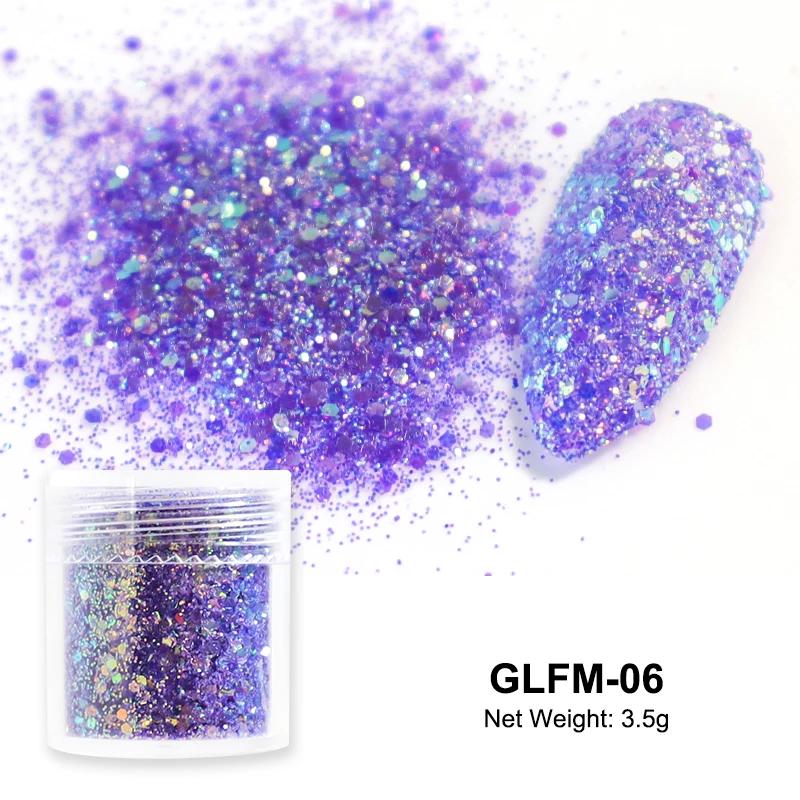 3,5g Paillettes Iridescentes Sucre pour Ongles Coloré Candy Coat Poudre Pigment Pour Manucure Effet Sucre Poussière Brillante Décorations Nail Art