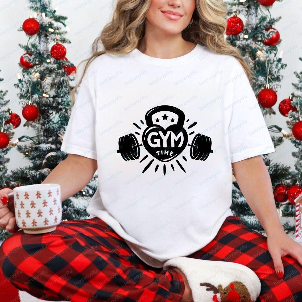 GYM TIME Unique Sports Multi-Functional Short-Sleeved Cotton T-Shirt for Both Men and Women Wit