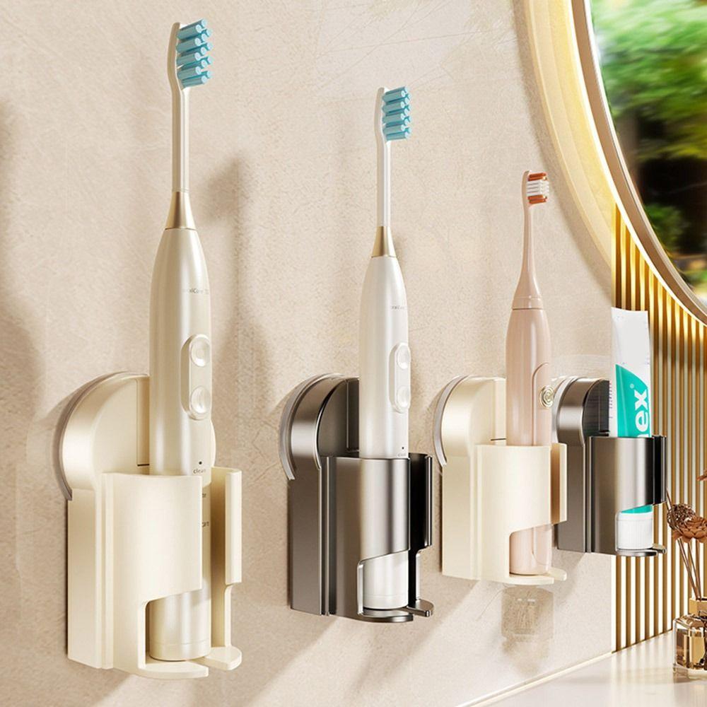 3Pcs Reusable Toothbrush Storage Base Wall Mounted Toothpaste Storage Rack  Bathroom