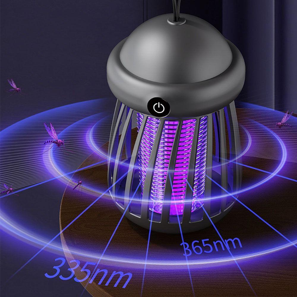 USB Rechargeable Electric Fly Trap Mute Bug Zapper Trap Lamp Mini Mosquito  Lamp  Summer