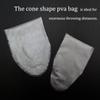 20PCS Carp Fishing Accessories Tackle Cone Shape PVA Bag with String Line Mesh Dissolving PVA Filament Feeder Fishing