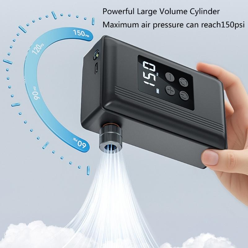 High Accuracy Bike Air Pumps Digital Display Compact Design Lightweight ABS Bike Tire Pumps Fast Inflation Device