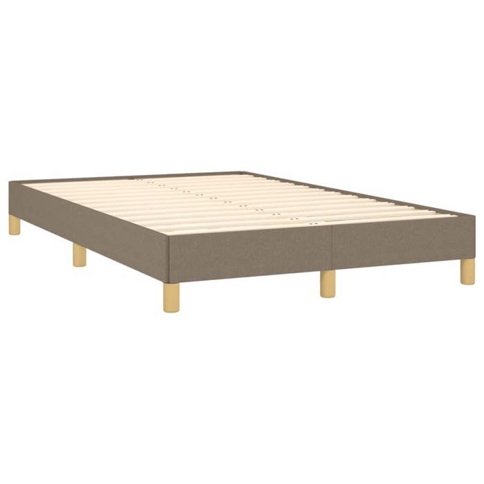 Exclusive House - Slatted Bed Base with Taupe Mattress 120x190 Cm Fabric
