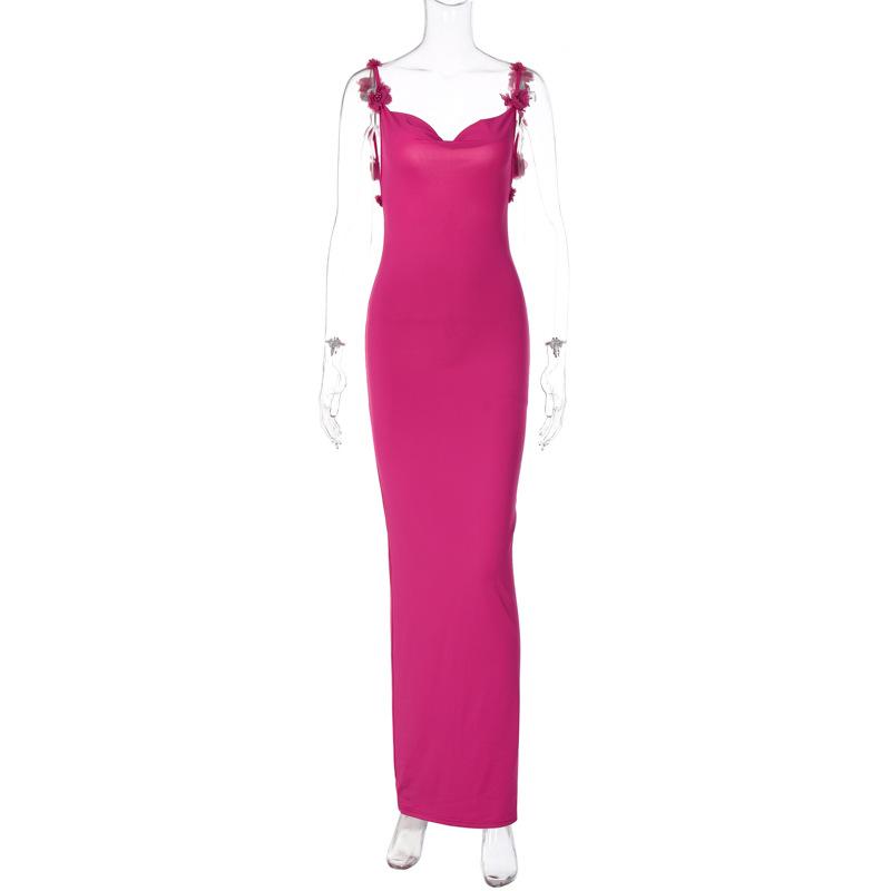 Women's Autumn Fashion Sexy Backless Slim Fit Suspender Evening Dresses