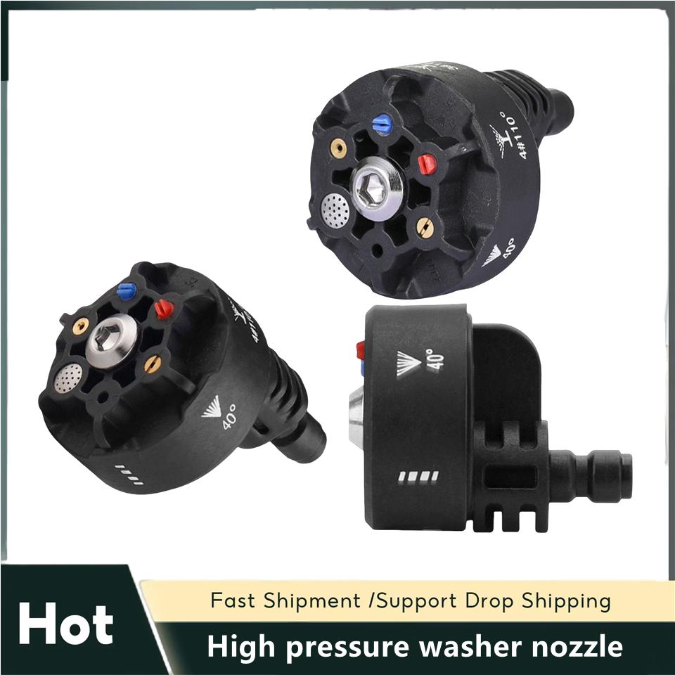 Six In One High Pressure Washer Nozzle Washing Nozzle 1/4 Quick Connector Rotating Car Garden Cleaning Washer Spray Nozzle