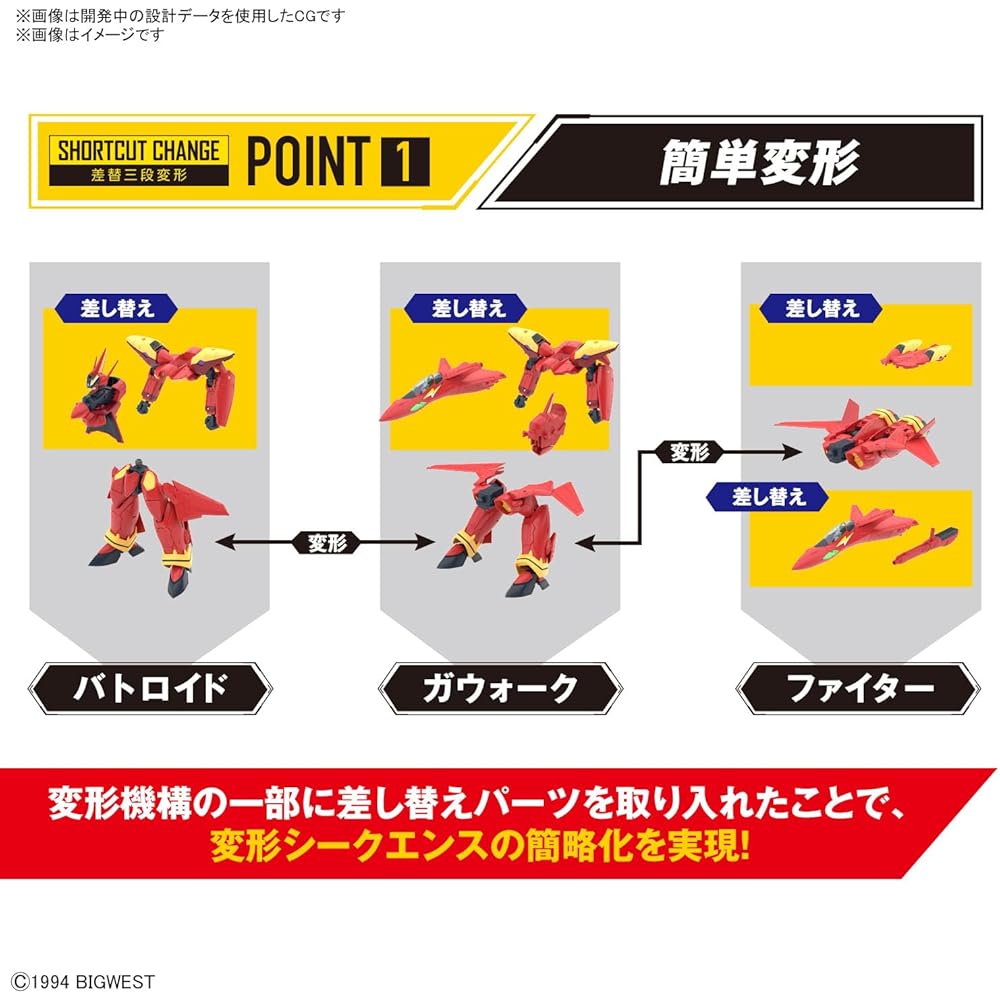HG Macross 7 VF-19 Fire Valkyrie Sound Booster Equipped 1/100 Scale Model Kit