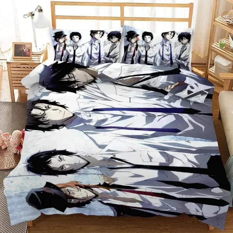 3D Kreslený Set Povlaku na Přikrývku Bungo Stray Dogs Příběhy Ztracených Ložní Sety Přikrývka Povlak na Přikrývku Povlak na Polštář Pro Domácí Textil