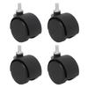 4pcs Swivel Caster Wheels 360 Degree Rolling Uniform Force Double Wheel Design Caster Wheels for Desks Cabinets Shelves