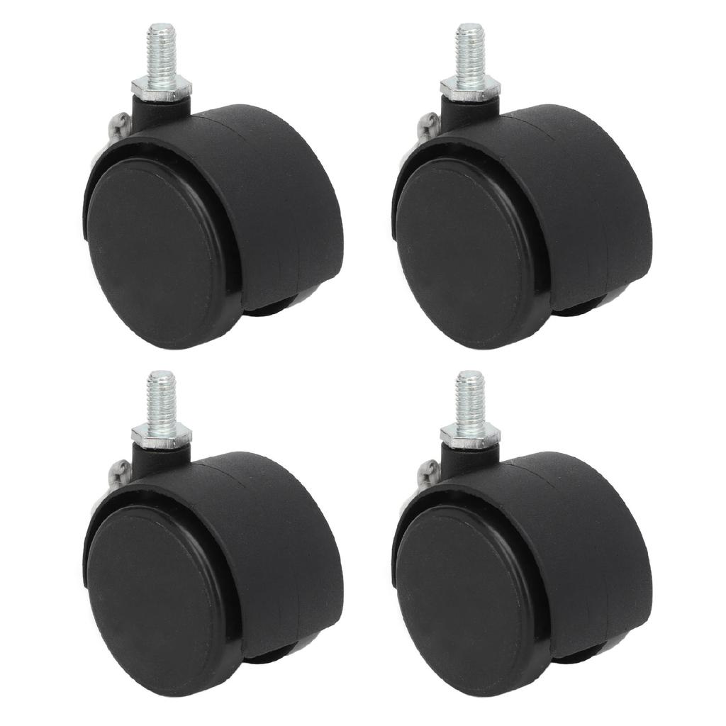 4pcs Swivel Caster Wheels 360 Degree Rolling Uniform Force Double Wheel Design Caster Wheels for Desks Cabinets Shelves