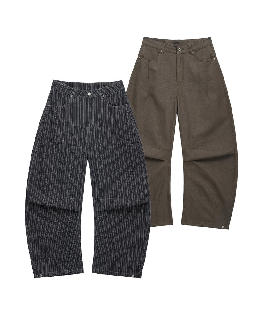INTEMPOMOOD Curve Snap Wide Pants_Khaki