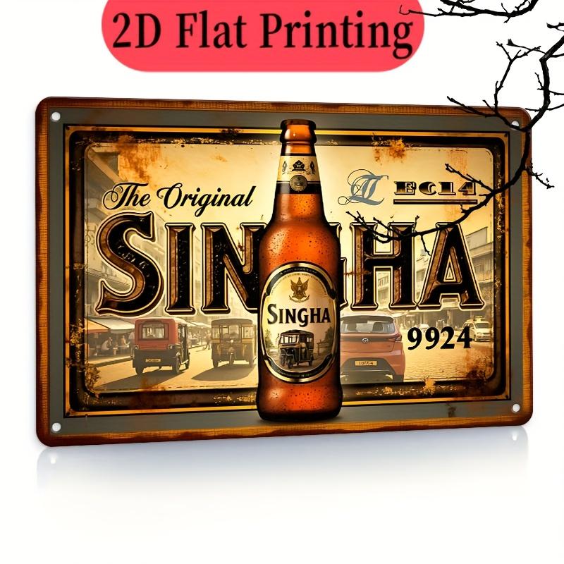 

Винтажная металлическая вывеска пива Singha Original Ретро Таиландское пиво Металлическое настенное искусство D Плоская печать Декоративная табличка для бара паба 20x30cm（7.8x11.8inch）