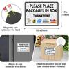 Package Delivery Sign Magnetic Soft Adhesive, 10x7 Inch Please Leave Packages Here Sign for Delivery Drivers, Please Place Packages In Box Thank You,
