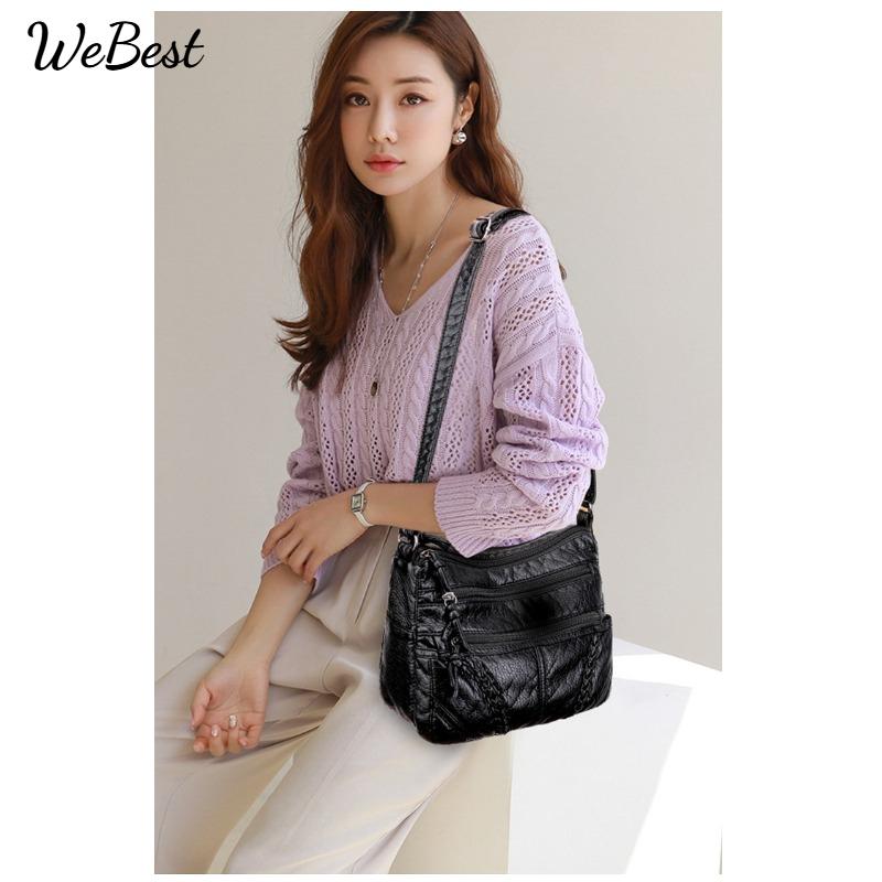 Crossbody Bag Women Fashion New Women Bag Soft Leather Texture Large Capacity Middle-Aged Women Shoulder Backpack Trendy