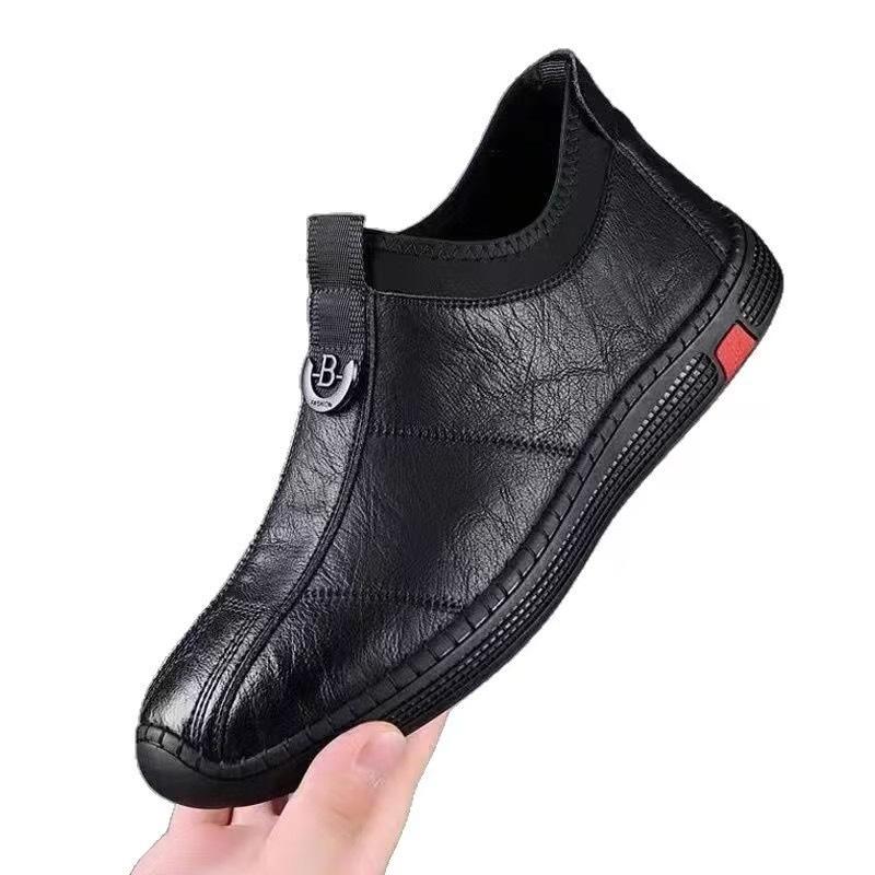 Winter casual velvet leather shoes thickened warm leather cotton shoes waterproof, oil-proof and non-slip chef shoes soft-soled shoes