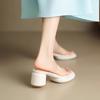 Thick-soled Thick-heeled Transparent Sandals for Women's Summer 2025 New Models, One-word Fashion Cool Slippers with Skirts, High-heeled Slippers