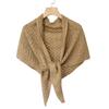 Triangle Shape Stripe Knitted Shawl Warp Knitting Shoulder Scarf Sun Protection Cape  Female