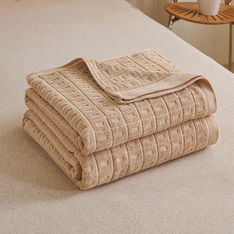 Vintage 1970s Shanghai Nostalgic 100% Cotton Towel Blanket for Summer Naps