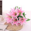 Multi-Headed Faux Lily Silk Flower Bouquets for Indoor Floral Arrangements