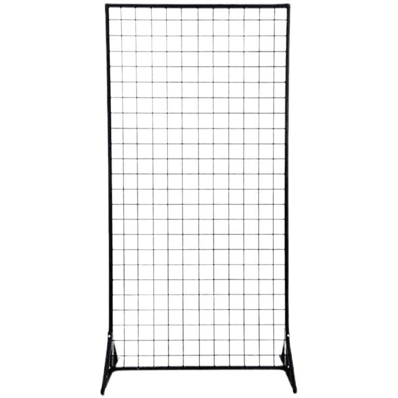 Double-Sided Wire Mesh Grid Rack: Floor-Standing Wrought Iron Display for Supermarkets, Exhibitions, Street Stalls, and Storage.