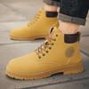 Large Size 48 Martin Boots 47 Heightening Rhubarb Boots Autumn and Winter Tooling Boots Wear-resistant Versatile Short Boots High-top Men's Shoes Boot