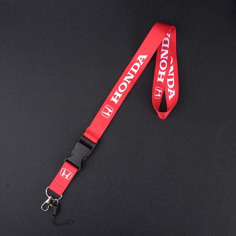 Car Emblem Lanyard Nylon Neck Halter Work Card Hanging Rope Keychain For Honda CRV Civic Accord Odyssey HRV Stepwgn Insight City RG0