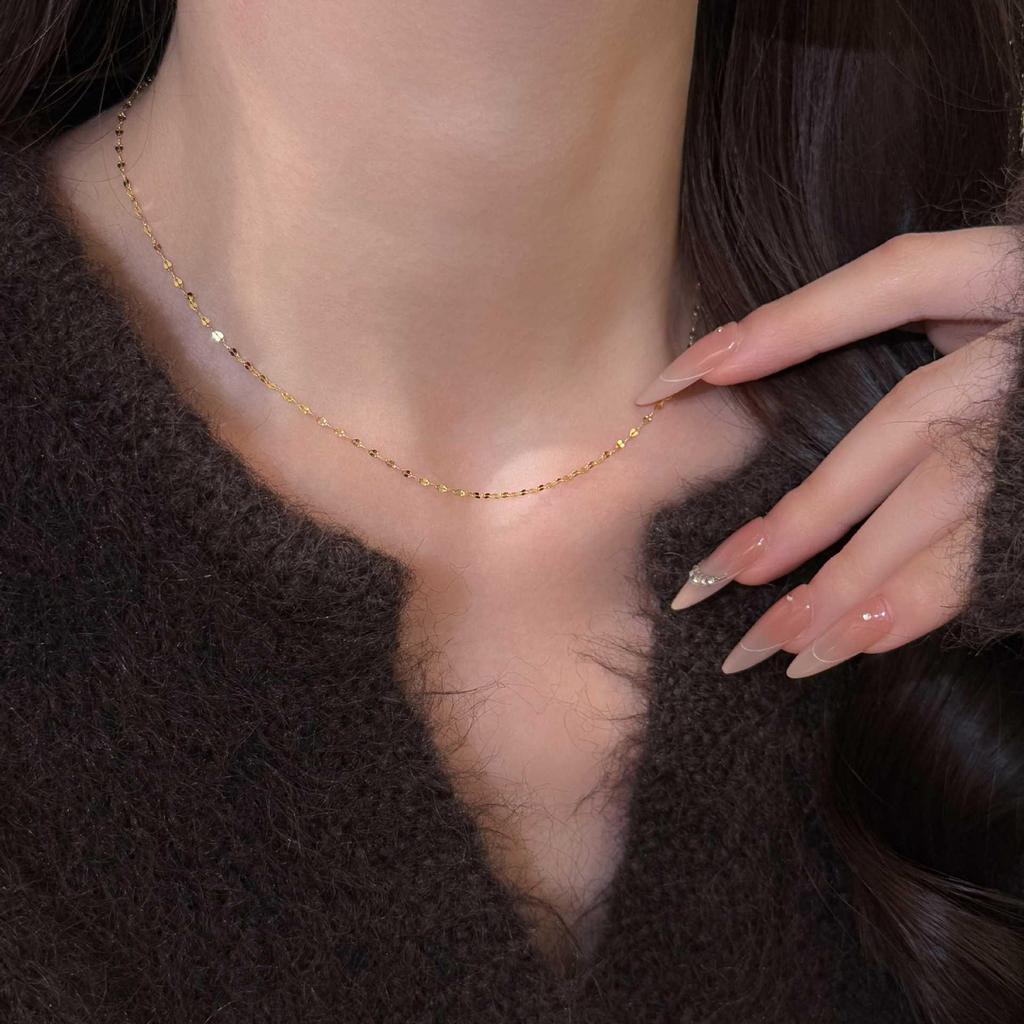 S925 Sterling Silver Colorful Lips Chain Necklace for Women - High-End, Versatile, Super Flash Clavicle Chain