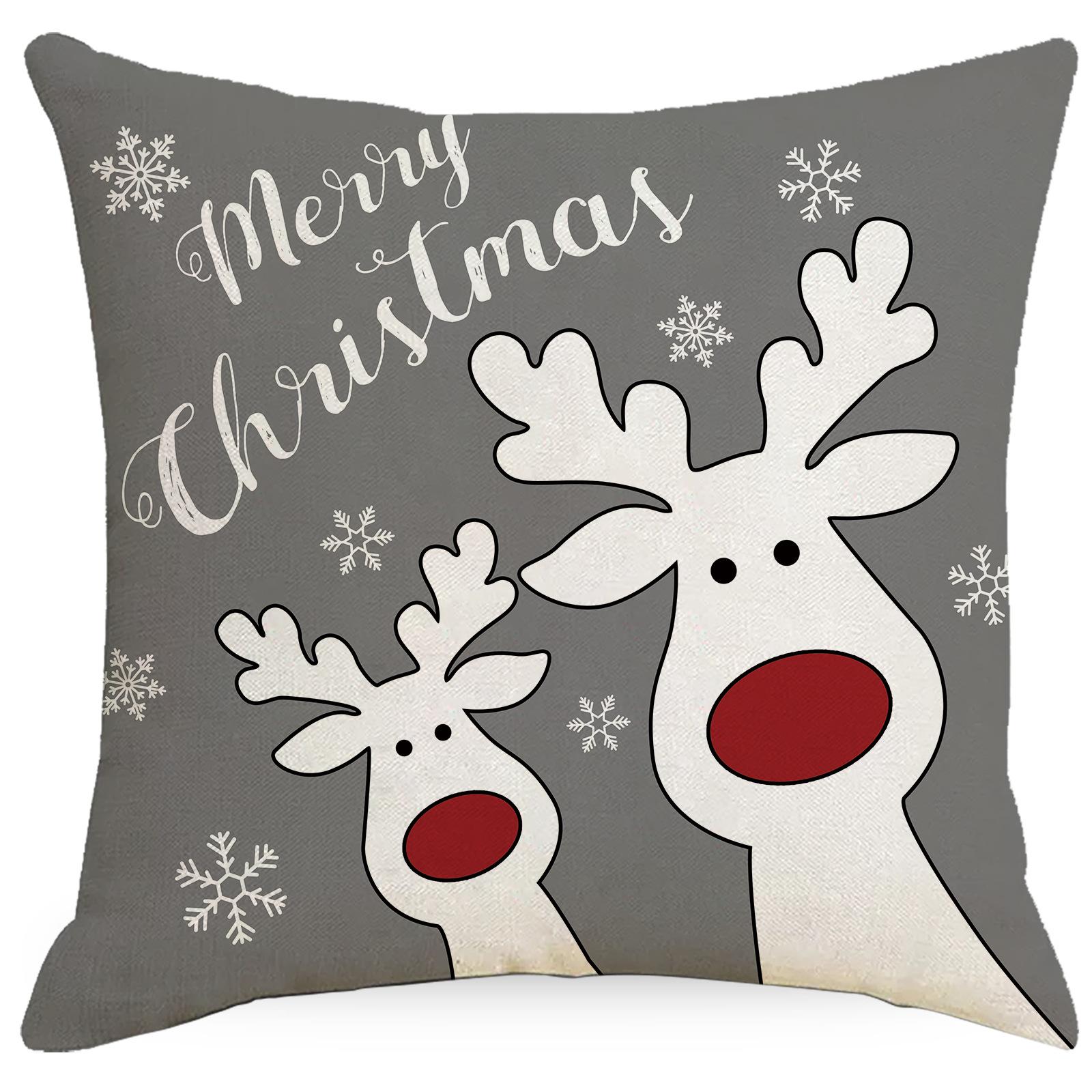 

Новая Рождественская наволочка для подушки Гостиная Диван Офисная подушка Лен Домашнее украшение Чехол для диванной подушки 45 * 45Cm