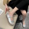 French Mary Jane Shoes Women's Autumn Design Pearl One-word Strap High Heels Ballet Baotou Sandals Light Mouth Single Shoes