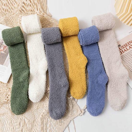 Over Knee Socks Windproof Leg Slimming Washable Winter Thermal Female Long Tube Socks Daily Wear