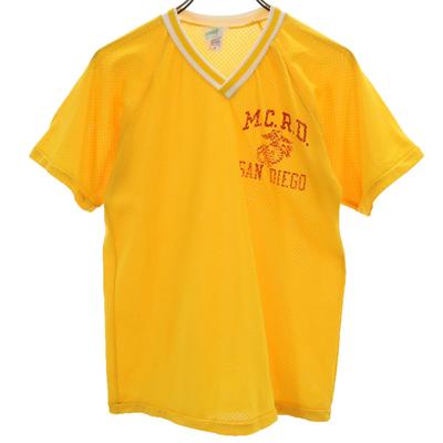 BUSHWAKKER 80s Made In USA Vintage Short Sleeve V-neck Mesh T-shirt S Men's Used