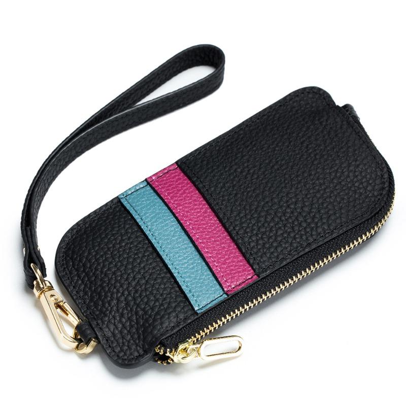 

Card bag change bag integrated ultra-thin small wallet bag ins trendy cute creative cowhide hand change bag women s genuine leather чёрный
